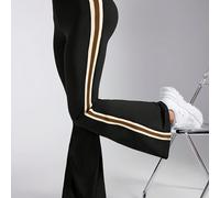 TEMU Pantalones de mujer de calidad, pantalones acampanados de cintura con banda lateral y cintura elástica