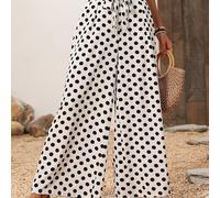 TEMU Pantalones de pierna ancha con liga y cintura de con , que presentan un diseño elegante y que fácilmente varios looks