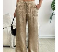 TEMU Pantalones de pierna ancha y corte brillantes de dirección para mujer