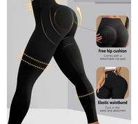 TEMU Pantalones de Yoga con Almohadillas para Glúteos y Falsas Caderas de , Pantalones Casuales de 9 Puntos, Abajo el Vientre y Ajustar la Cintura - Sin Líneas Incómodas