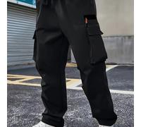 TEMU Pantalones Deportivos Casuales para Hombre - 100% Poliéster, Corte con Múltiples Bolsillos de Utilidad, Lavables a Máquina, Cómodos para Todas y Ejercicios Ligeros, Ropa Útil | Talla Grande