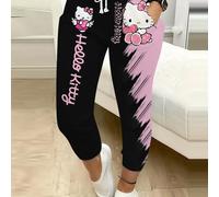 TEMU Pantalones Jogger de Dibujos Animados Sanrio Hello Kitty | Moda Casual para Mujer con Cordón y Bolsillos, Para Todas