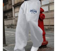 TEMU Pantalones Jogger de Pierna Ancha y Suelta para Hombre - 5 Colores Disponibles, Tejido , Cintura Elástica, Bolsillos , Ropa Casual para Todas , Deportivo y de Ocio, Lavable a Máquina