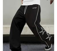 TEMU Pantalones largos holgados casuales a rayas con bordados, nueva colección 2025, de marca de streetwear americana