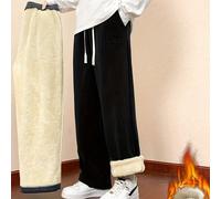 TEMU Pantalones Térmicos de Invierno para Hombre - Pantalones Rectos y Holgados de Resistencia, Lavables a Máquina, Ideales para Uso en Exteriores y en Casa