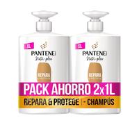 TEMU Pantene Champú Repara y - Nutrición Pro- Antioxidantes, Ideal para Pelo y Dañado, Sin Aceites Minerales ni Colorantes Pack 2x1000ml