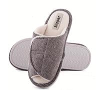 TEMU Pantuflas ajustables de con punta y fácil de limpiar, pantuflas antideslizantes para pies hinchados, pantuflas ajustables de para pies después de la cirugía, zapatos para mujer