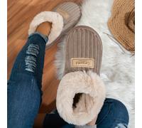 TEMU Pantuflas de invierno minimalistas de moda para el hogar, zapatillas cálidas y gruesas a prueba de frío con suelas gruesas y tacones envolventes de muy , calzado para mujer