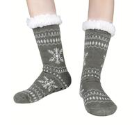 TEMU Pantuflas para hombre con calcetines, con clips, felpa, cálidas, suaves y antideslizantes, tallas UK 5-9.5 / tallas EU 38-44 / tallas US 7.5-12