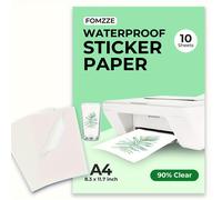 TEMU Papel Adhesivo Transparente , 90% Transparente y Adecuado para Impresoras Jet de Tinta Como para Impresoras Láser, con un Tamaño de 8..7 Pulgadas