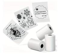 TEMU Papel adhesivo transparente PHOMEMO T02/M02X/M02L - 3 rollos de papel autoadhesivo, 53mm x 3,5m, conservación de 10 años, negro sobre para impresora de bolsillo PHOMEMO T02/M02X/M02L