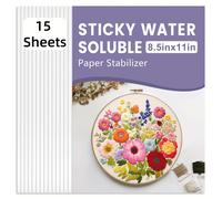 TEMU Papel de Bordado Imprimible Stick & - Estabilizador Soluble en Agua para Diseños Libres y Fácil DIY 8.5"x11" 5/15 Piezas