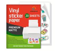 TEMU Papel de Vinilo Adhesivo Imprimible en Tamaño Carta 8.5"X11" para Impresoras Jete de Tinta, con 20 Hojas de Papel Adhesivo que Se Adhiere a Sí Mismo, Se Rápidamente y Retiene de