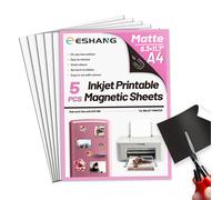TEMU Papel Fotográfico Magnético Mate Imprimible en Tamaño A4 - 5 Hojas, 8.3x11.7 pulgadas, Papel de Impresión Magnética de 16 Mil para Inyección de Tinta