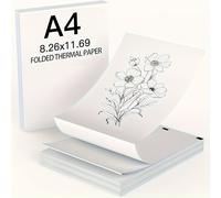 TEMU Papel para impresora térmica, 100/200 hojas, tamaño carta A4, plegado, , perforado, de secado rápido para bolígrafos, compatible con impresoras térmicas portátiles ITP01/A40/M08F/MT800.
