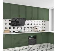 TEMU Papel Pintado Autoadhesivo Verde Matcha - Acabado Mate, Papel de Resistente a la Humedad para Cocina, Armario y Renovación de Gabinetes