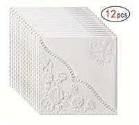 TEMU Papel pintado de vinilo floral en 3D, 12 unidades, autoadhesivo, pegatinas de pared para pelar y pegar, formas y rayas desmontables, resistente y al , papel pintado de