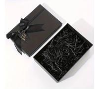 TEMU Papel Rallado de Rafia Negro y de 500g - para Detalles de Boda, Cajas de Regalo, Decoraciones de Fiestas de y Ocasiones Románticas como Navidad y San Valentín