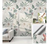 TEMU Papel tapiz autoadhesivo de flores y pájaros para baño, dormitorio, pasillo, cocina impermeable, pegatina para paredes divisorias