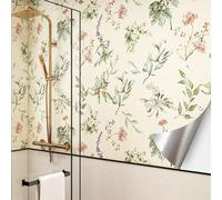 TEMU Papel Tapiz Autoadhesivo Impermeable para Cocina y Baño | Vinilo, Resistente al , Resistente a Altas Temperaturas, Floral, Desmontable