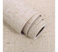 TEMU Papel tapiz de paja beige que se puede pelar y pegar, con vinilo texturizado que es desmontable y autoadhesivo.