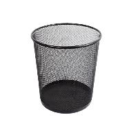TEMU Papelera de malla, papelera, redonda, para uso de oficina, malla metálica, color negro, tamaño: 34,5 x 29,5 x 24 cm.