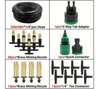 TEMU Paquete de 1, de refrigeración por nebulización para exteriores de 5M-30M para riego de jardines, boquilla de nebulización de latón de , 4/7 mm para manguera en patios y invernaderos