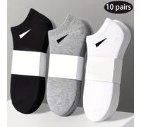 TEMU Paquete de 10 Calcetines Cortos en : , y - Conjunto Básico Minimalista Unisex y de Moda con Simple para Uso Casual al