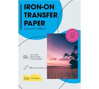 TEMU Paquete de 10 hojas de transferencia térmica para impresora de tinta A4 para tejidos ligeros - resistencia al , fácil aplicación con plancha, colores vibrantes, ideal para manualidades DIY