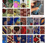 TEMU Paquete de 100 Cuadrados de Tela Africana, Parches de Poliéster Precortados para Patchwork, Patrones Multicolor, Artesanales Lavables a para Costura DIY y Accesorios Hechos a