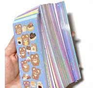 TEMU Paquete de 100 Pegatinas de Dibujos Animados - Calcomanías de Cuenta Manual en Estilo Pastel , Estilo Y2K, Acabado , Autoadhesivas para Artesanías DIY y Decoraciones de Fiesta