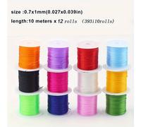 TEMU Paquete de 12 Rollos de Cordón Elástico , 0.7mm de Grosor, 10 Metros por Rollo, Colores Surtidos, Cordón Elástico para DIY, Hacer Pulseras, Cadenas de Cuentas y Bandas Elásticas