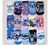 TEMU Paquete de 15 Calcetines Casuales para Hombre de Disney Stitch - 15 Diseños Únicos y Coloridos de Dibujos Animados, Tejido y Transpirable, Lavables en Máquina para Uso Diario