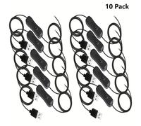TEMU Paquete de 2/5/10 Cables USB con Encendido/Apagado, Conector de Cable de 1.5m/4.9ft para Tira LED de 5V-12V, Grabadora de Vía, Lámpara de Escritorio LED y Ventilador USB con Cargador