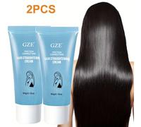 TEMU Paquete de 2 cremas alisadoras de cabello GZE Protein, 60g/2.12oz, acabado hidratante, sin alcohol para cabello normal, crema alisadora de cabello para mujeres y hombres