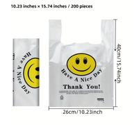 TEMU Paquete de 200 Bolsas de Plástico Reutilizables - Perfectas para Comestibles, Camisetas y Más - Ideales para Tiendas, Comerciales y Uso Doméstico