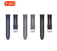 TEMU Paquete de 3 - Correas de nailon tejido para reloj inteligente - 22 mm, aptas para Huawei GT5/GT5 Pro 46 mm/GT4 46 mm/GT2/3/4/Watch - Elegantes, , ajustables y cómodas, bandas de repuesto
