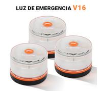 TEMU Paquete de 3 luces de emergencia V16 con geolocalización homologada para coche