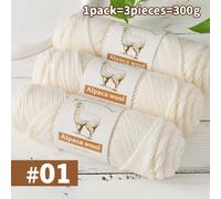 TEMU Paquete de 3 ovillones de hilo de alpaca 100% de 300 g | Hilo para tejer a y crochet ultrasuave y lujosamente | No pica, transpirable, amigable con la piel | para suéter, cárdigan, chal