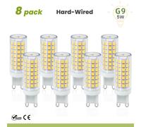 TEMU Paquete de 4/8 Bombillas LED G9 de 4.8W 5W | 88 chips LED, 4000K /6000K Luz Diurna, 550 , a 45W T4 G9 Repuesto de Halógeno, AC 220V-240V, Energía Sin