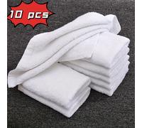 TEMU Paquete de 5/10 Toallas Cuadradas Pequeñas Blancas que Miden 25*25Cm, Aptas para Cocinas, y Baños.