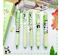 TEMU Paquete de 5 bolígrafos retráctiles de agarre , bolígrafos de gel con temática de panda y tinta azul de 0.5 mm, regalos perfectos para