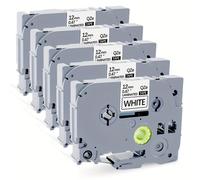 TEMU Paquete de 5 rollos de cinta para etiquetadora IDREAMIT - 12mm 0.47mm de grosor, negro sobre , compatible con PTD220, PT-1290, PTH110, PTD210