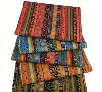 TEMU Paquete de 5 Tela Africana Estampada - Tela Pre-Cortada Ideal para Acolchado, Fabricación de Mascarillas y Manualidades DIY - Patrones Africanos Multicolor (Resistencia de 27-53) - Piezas de Tela