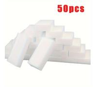 TEMU Paquete de 50 Esponjas Mágicas | Espuma de Melamina Gruesa para Limpieza | Suministros para Cocina, Baño y Oficina | Bloques de Borrador Reutilizables con Medidas de 10X6X2Cm