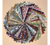 TEMU Paquete de 50 Piezas de Tela Acolchada , 3.9x3.9 Pulgadas - Colores Surtidos para Costura DIY, Manualidades y Ropa, Impresión a , para Invierno, Año