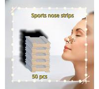 TEMU Paquete de 50 Tiras Nasales Deportivas, Adhesivo Mejorado para la Respiración en Ejercicio y Sueño - Cómodas y Transpirables, Universal Marrón