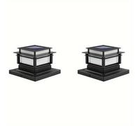 TEMU Paquete de 6/4/2 luces solares para columnas, luces solares LED brillantes para exteriores para decoración de vallas solares, escaleras y decks.