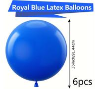 TEMU Paquete de 6 Globos Gigantes Azul Real de 36 Pulgadas - Decoraciones de Fiesta en Látex Jumbo para , Baby Showers, Graduación, Béisbol - Duraderas, Sin Necesidad de Electricidad