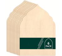 TEMU Paquete de 6 Tableros Decorativos de Madera con Grande | Manualidades Creativas para Navidad, Ramadán, , y Más - Ideal para Letreros, Decoración del Hogar y Adornos Festivos, Color